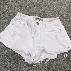 Womens white jean shorts